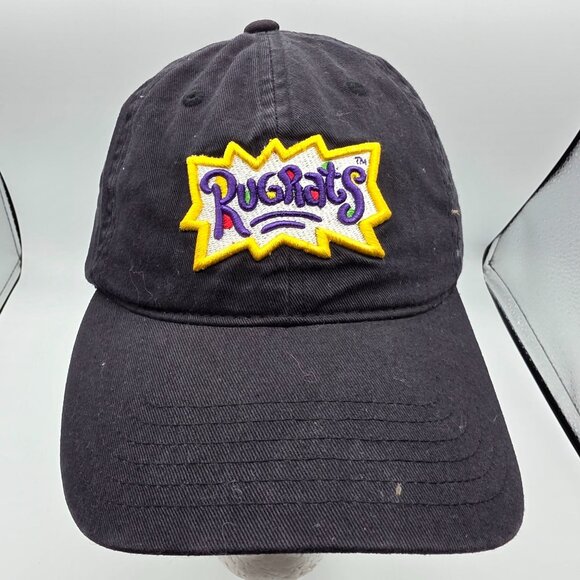 Nickelodeon Rugrats Adult Adjustable Black Baseball Cap Cartoon Logo Hat - Picture 1 of 10